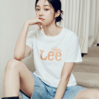 [LEE] 經典logo小花短TEE